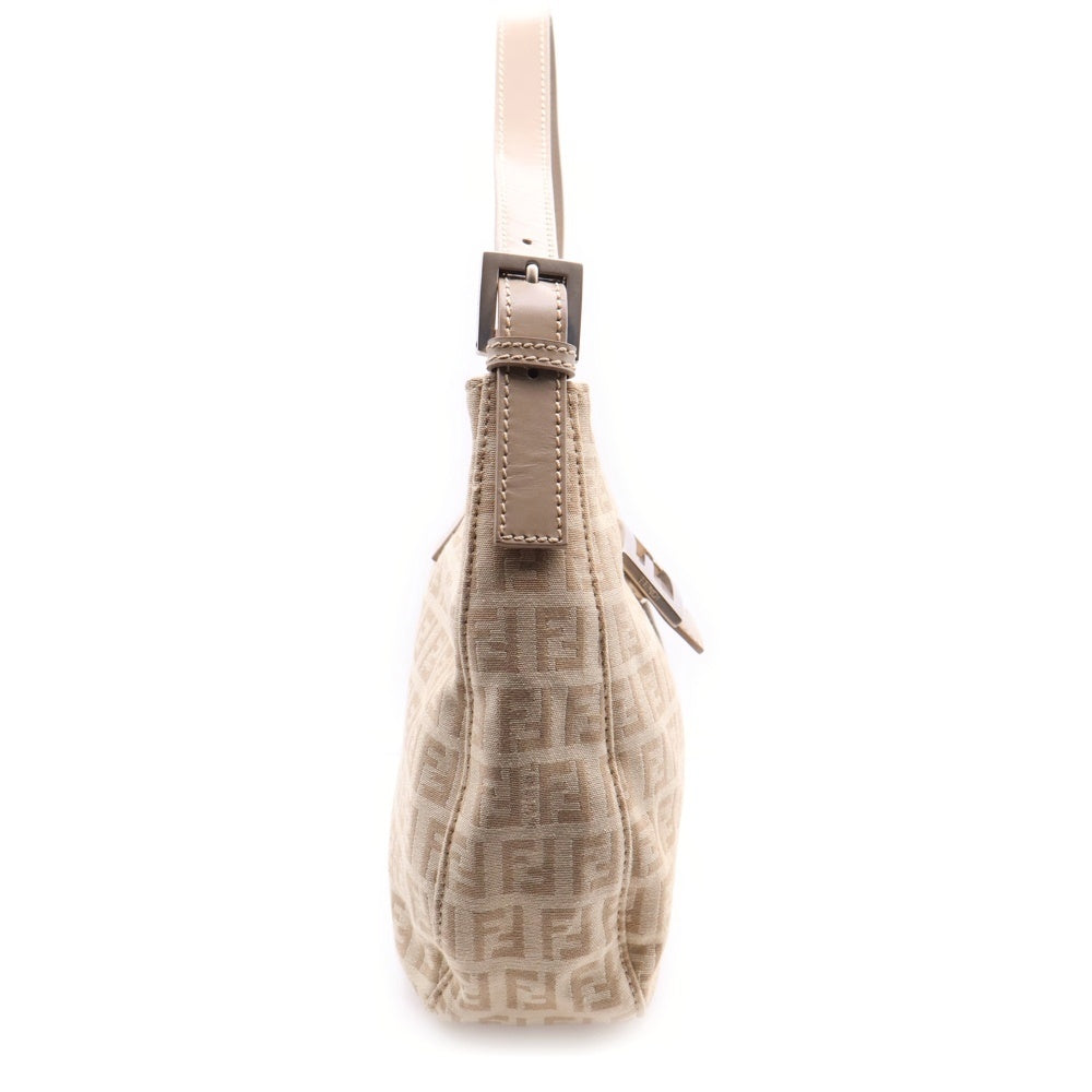 FENDI(フェンディ) マンマバケット ハンドバッグ ワンショルダーバッグ アイボリー シルバー金具 キャンバス×レザー 8BR036