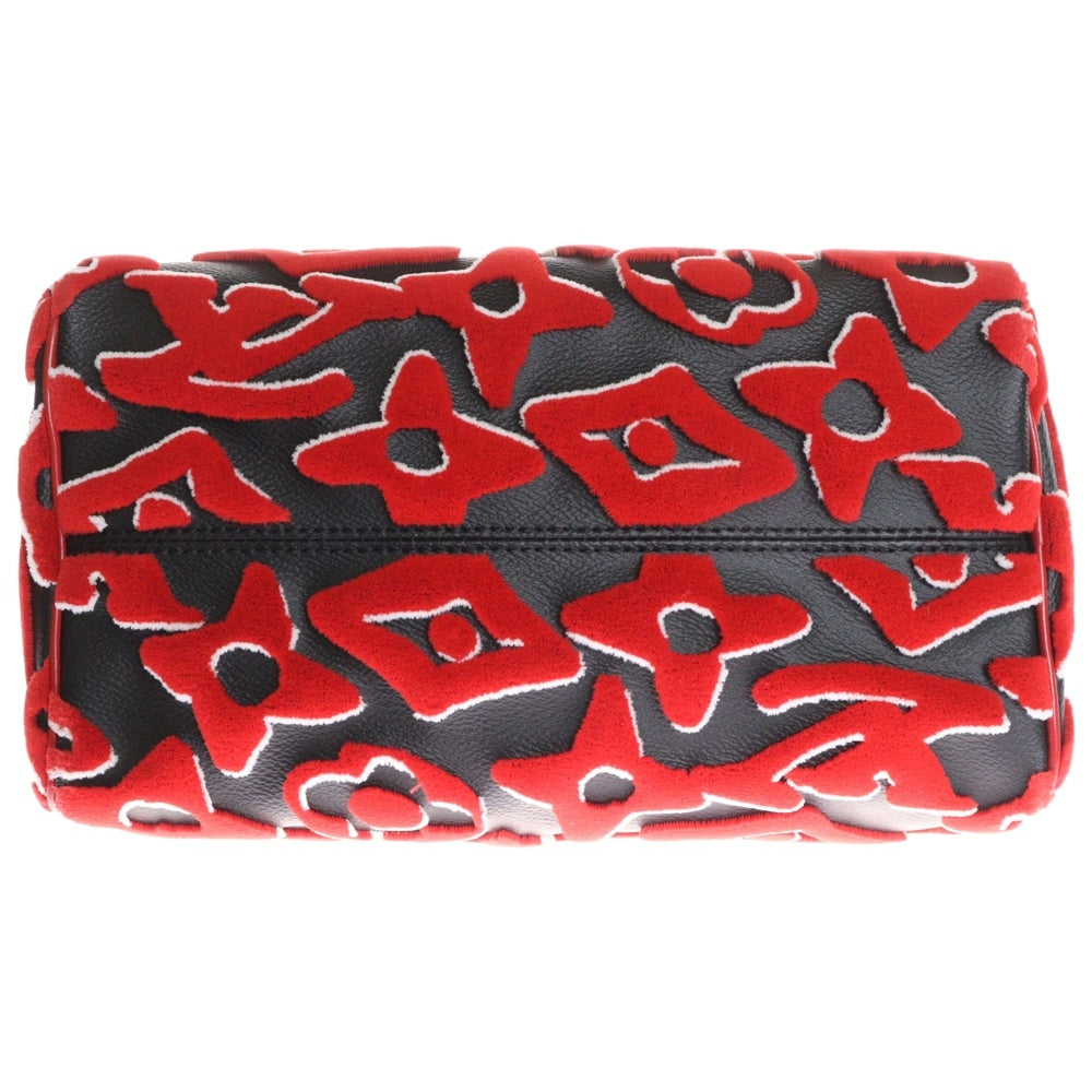 LOUIS VUITTON(ルイヴィトン) ×UF ウルスフィッシャー モノグラムタフテッド スピーディバンドリエール25 2WAY レザーハンドバッグ ショルダーバッグ レッド×ブラック M45552