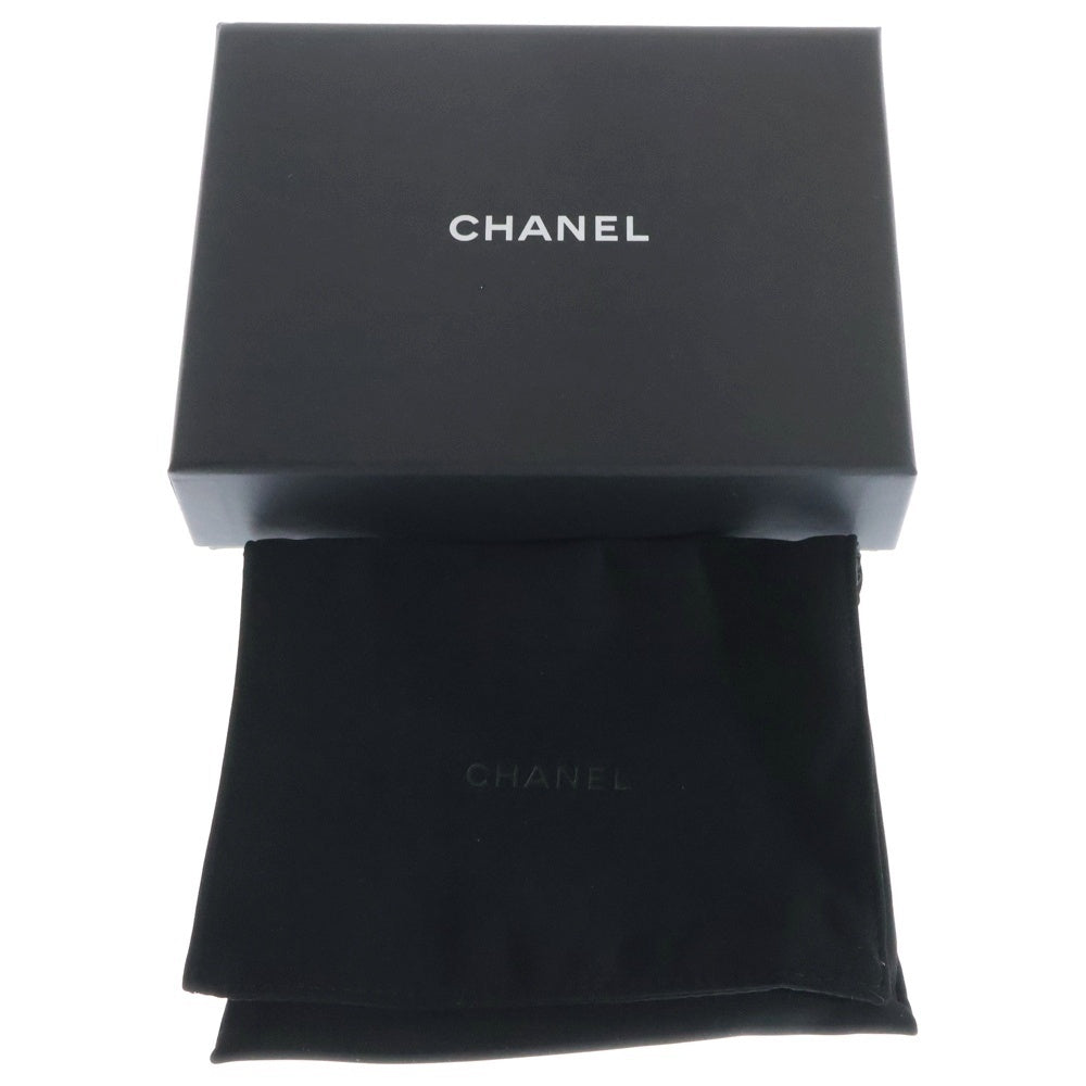 CHANEL(シャネル) マトラッセ キャビアスキン ココマーク コンパクトウォレット 三つ折り財布 シルバー金具 ブラック