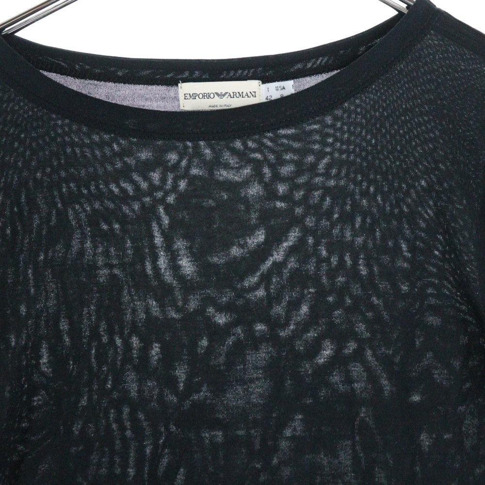 EMPORIO ARMANI(エンポリオアルマーニ) クルーネック 半袖インナーTシャツ カットソー ブラック レディース