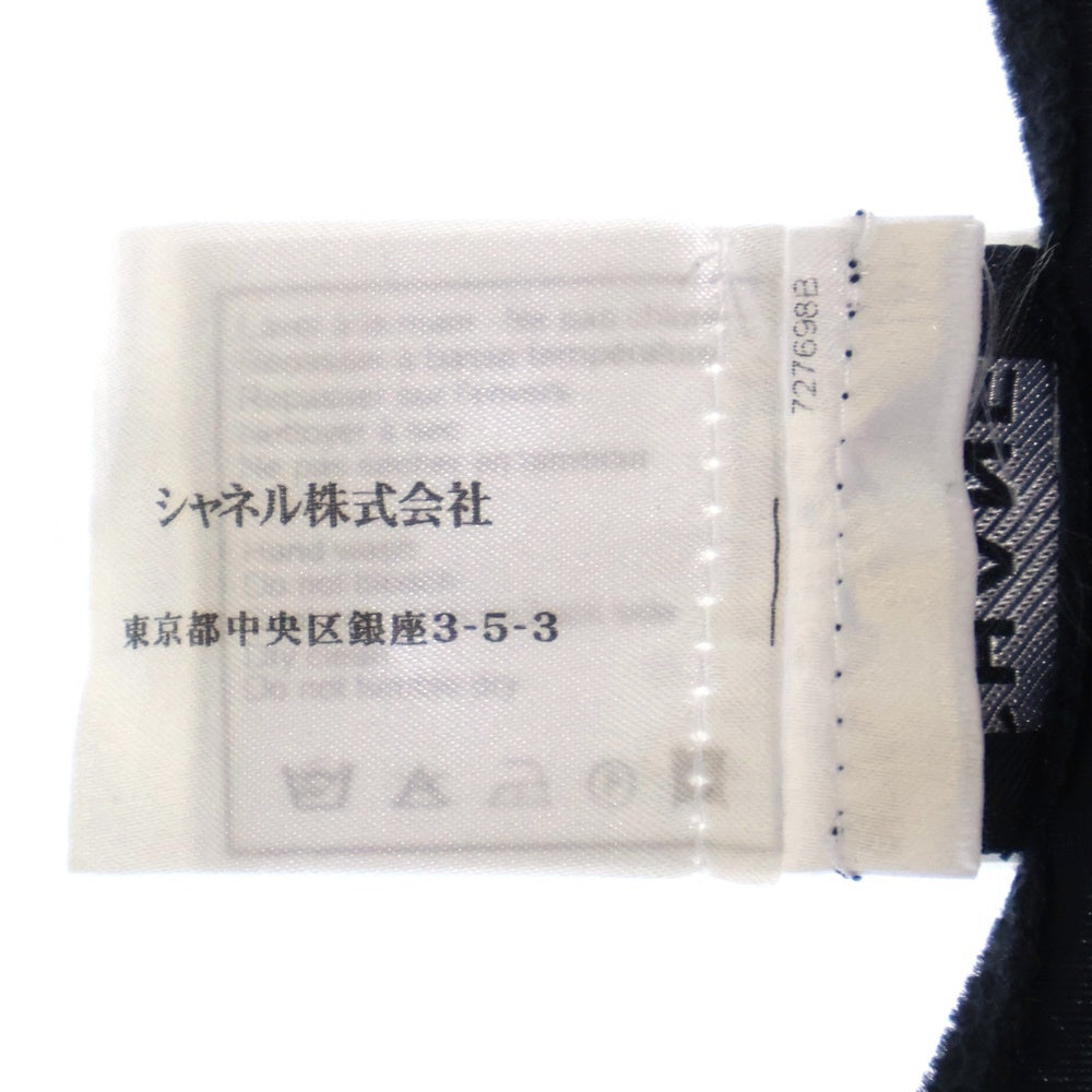 CHANEL(シャネル) 05C クルーズコレクション ココマークロゴプレート ベロア ベルベット ノースリーブ ロングワンピース ドレス ネイビー レディース P25013V15434