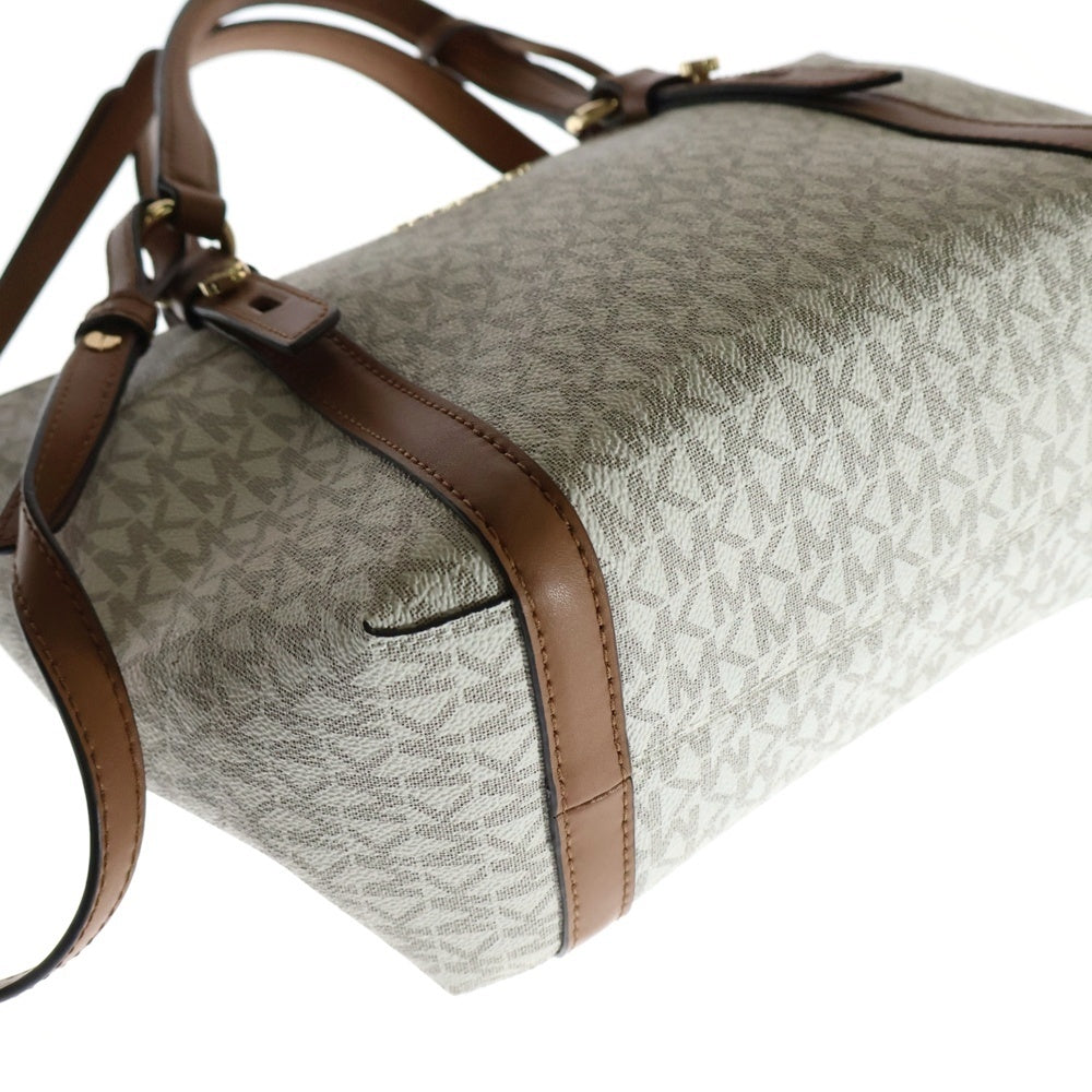 MICHAEL KORS(マイケルコース) サリバン MK総柄 2WAY PVC レザー ハンド ショルダーバッグ ベージュ ブラウン レディース 30T0GNXT1B