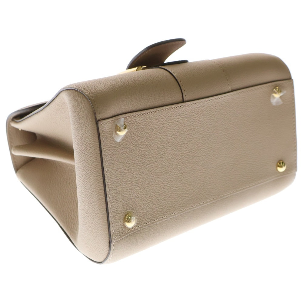 DELVAUX(デルボー) ブリヨンミニ 2wayハンドバッグ ショルダーバッグ ミニバッグ ゴールド金具 ベージュ レザー