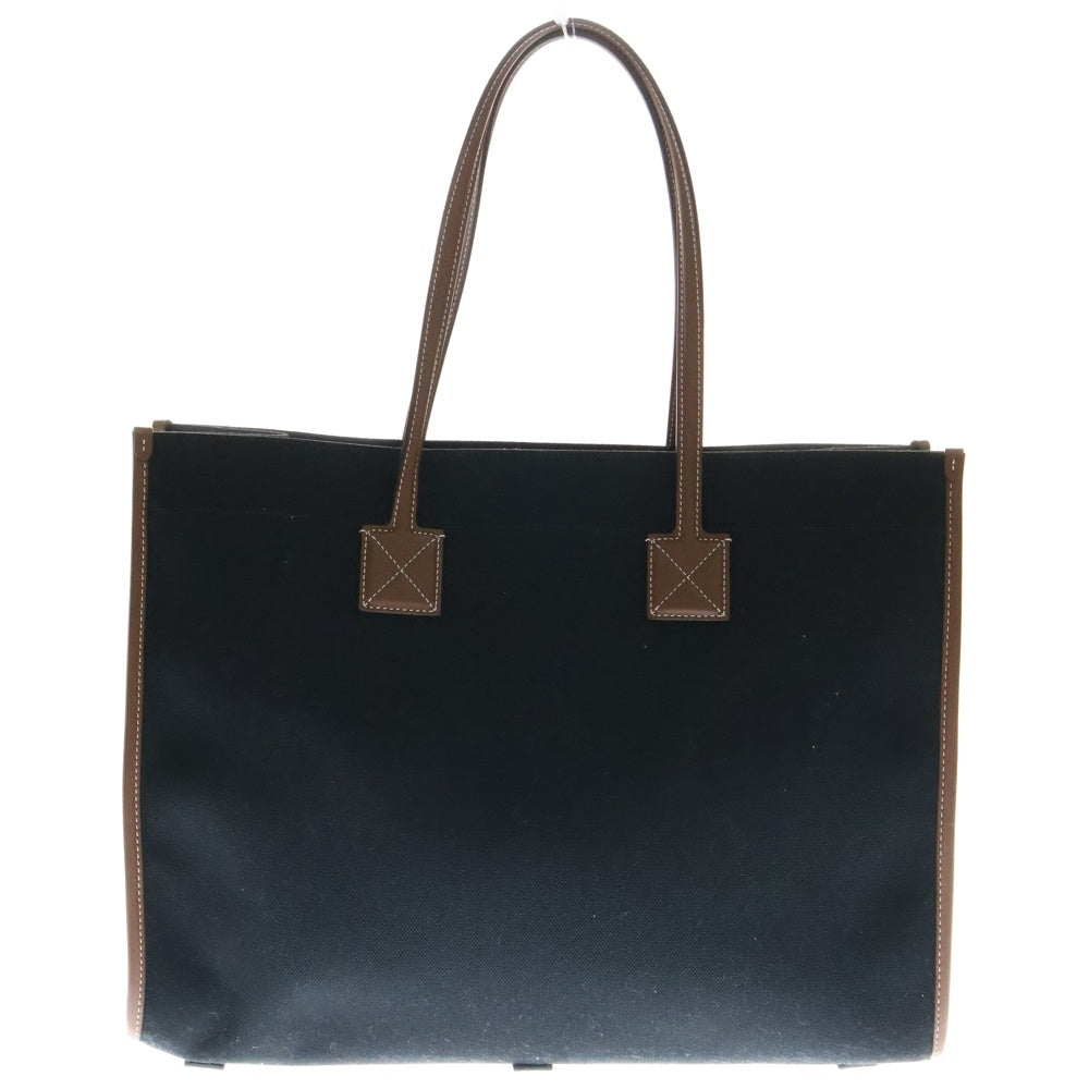 BURBERRY(バーバリー) フレヤトート 黒×ブラウン キャンバス×レザー 8055747
