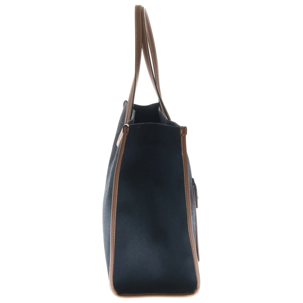 BURBERRY(バーバリー) フレヤトート 黒×ブラウン キャンバス×レザー 8055747