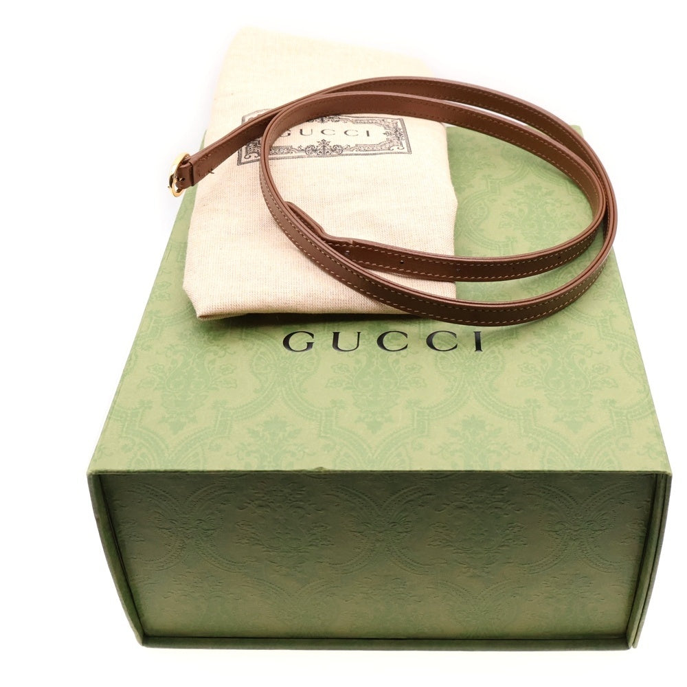 GUCCI(グッチ) GGスプリーム ジャッキー1961 ミニバッグ ハンドバッグ ショルダーバッグ ブラウン×ベージュ ゴールド金具 キャンバス×レザー 637092