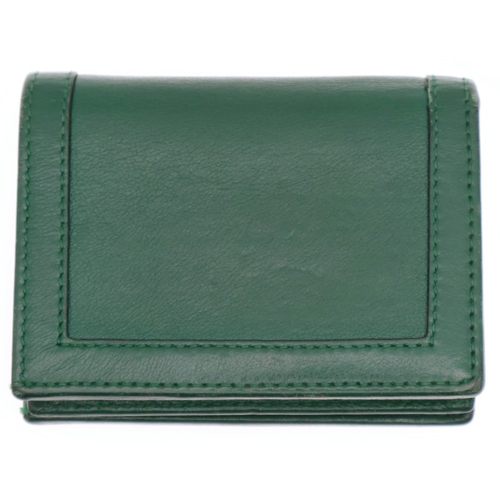 GUCCI(グッチ) GGマーモント バンブー コンパクトウォレット 三つ折り財布 グリーン ゴールド金具 レザー 658244