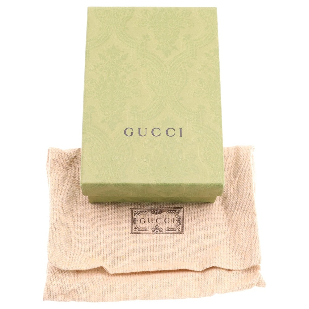 GUCCI(グッチ) GGマーモント バンブー コンパクトウォレット 三つ折り財布 グリーン ゴールド金具 レザー 658244