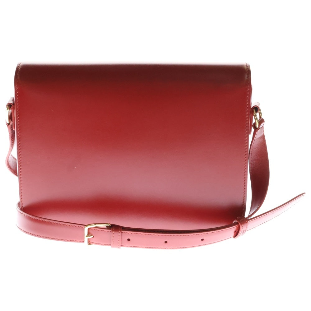 CELINE(セリーヌ) トリオンフ ラージ ショルダーバッグ レッド ゴールド金具 レザー