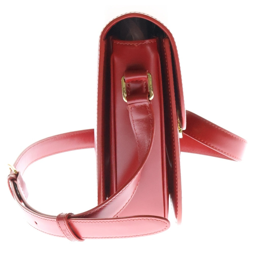 CELINE(セリーヌ) トリオンフ ラージ ショルダーバッグ レッド ゴールド金具 レザー