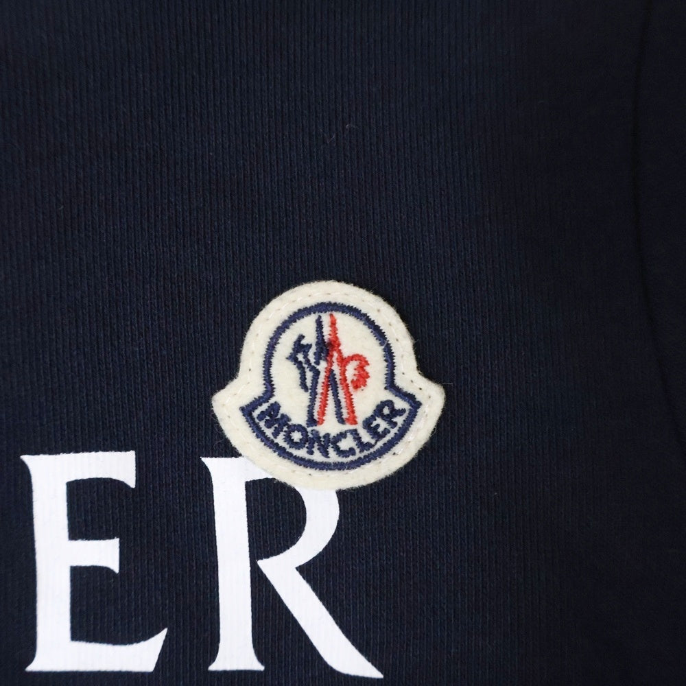 MONCLER(モンクレール) 22AW ロゴプリント ワッペン クルーネック プルオーバースウェットトレーナー ネイビー キッズ H29548G00035 809AG