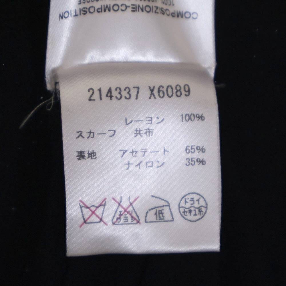 GUCCI(グッチ) レーヨン ノースリーブ ドレープ ミディアムワンピース ブラック レディース 214337 X6089