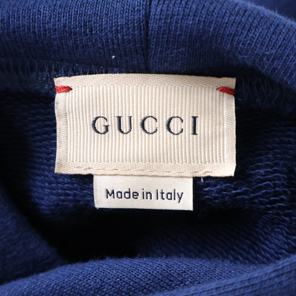 GUCCI(グッチ) ×The Jetsons 宇宙家族ジェットソン ロゴプリント プルオーバースウェットパーカー フーディー ネイビー キッズ 748339 XJFML