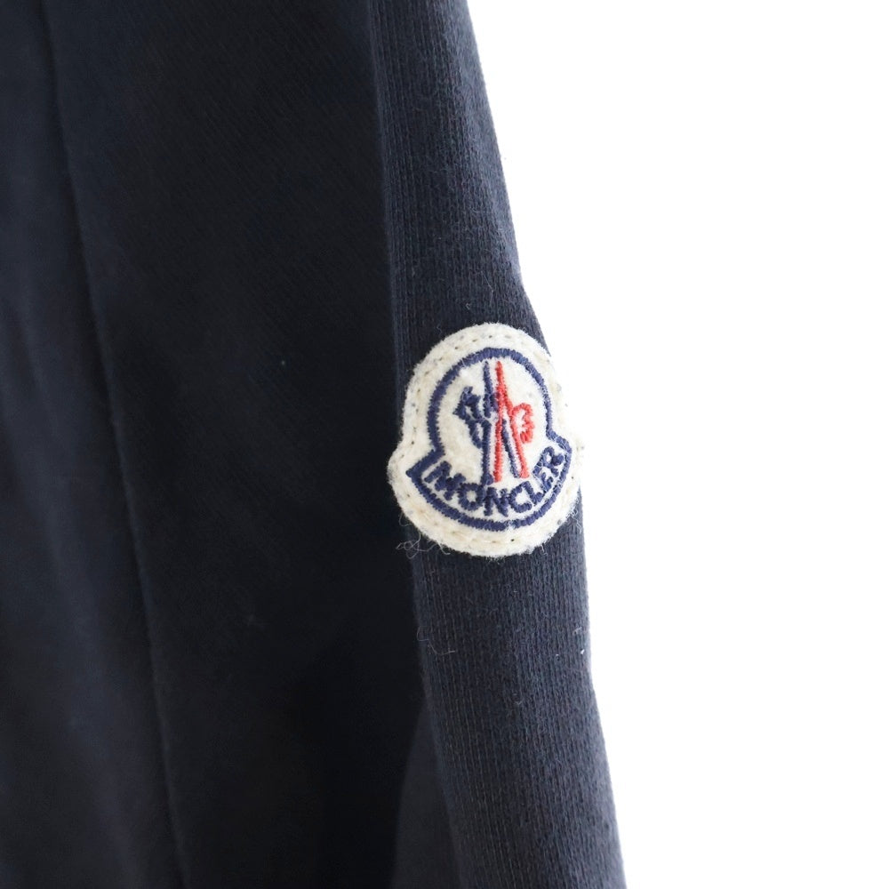 MONCLER(モンクレール) 22AW ロゴプリント 刺繍 ワッペン ラグランスリーブ プルオーバースウェットパーカー フーディー ブラック キッズ H29548G00006 899PS