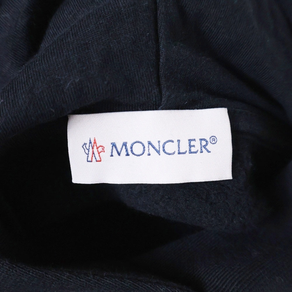MONCLER(モンクレール) 22AW ロゴプリント 刺繍 ワッペン ラグランスリーブ プルオーバースウェットパーカー フーディー ブラック キッズ H29548G00006 899PS