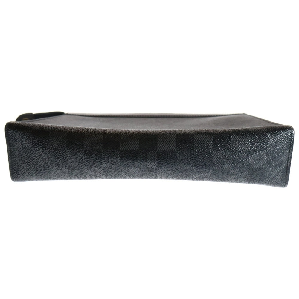 LOUIS VUITTON(ルイヴィトン) ポシェットヴォワヤージュMM ダミエ グラフィット セカンド クラッチバッグ ブラック N41696 TA0139