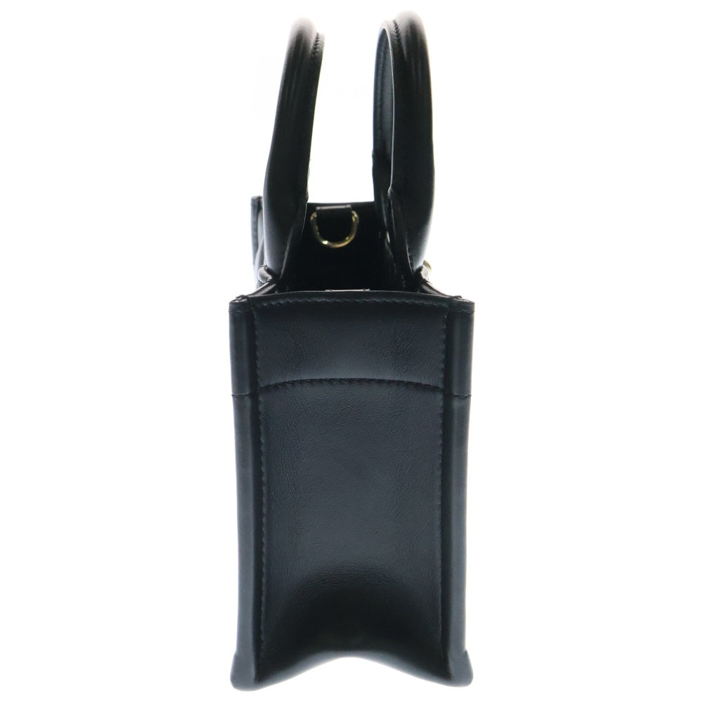 Christian Dior(クリスチャンディオール) Book Tote mini ブックトートミニ マクロカナージュ 2WAY レザーハンドバッグ ショルダーバッグ ブラック レディース