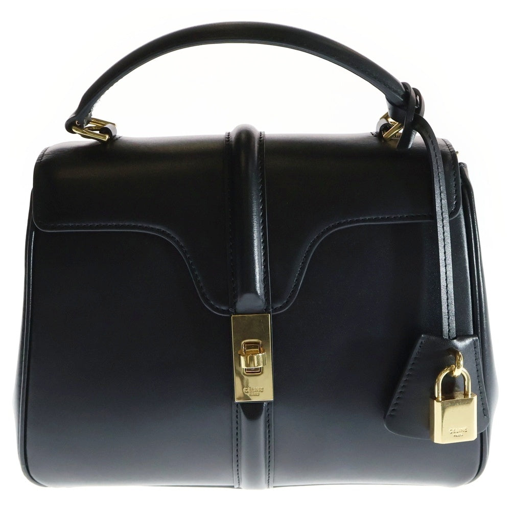 CELINE(セリーヌ) セーズ 16 スモール ブラック レザー 2WAY ショルダーバッグ ハンドバッグ