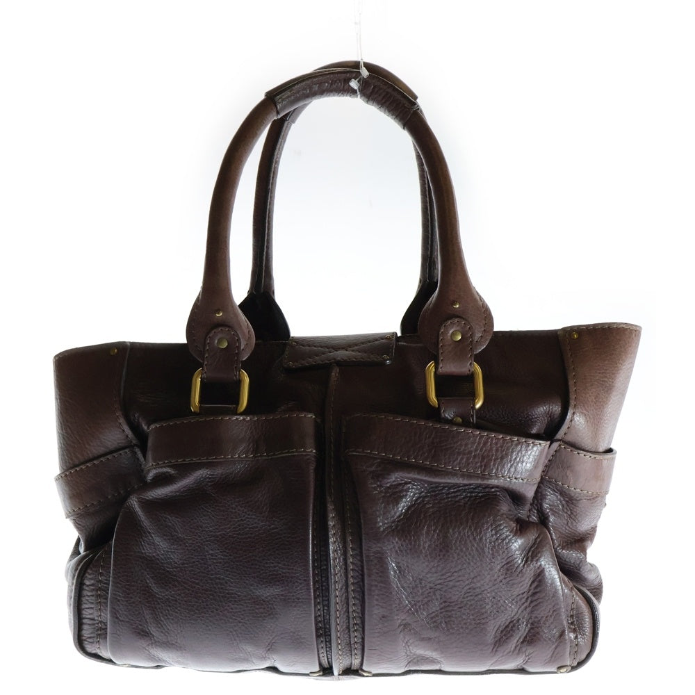 Chloe(クロエ) パディントン ハンドバッグ ブラウン ボルドー レザー ゴールド金具