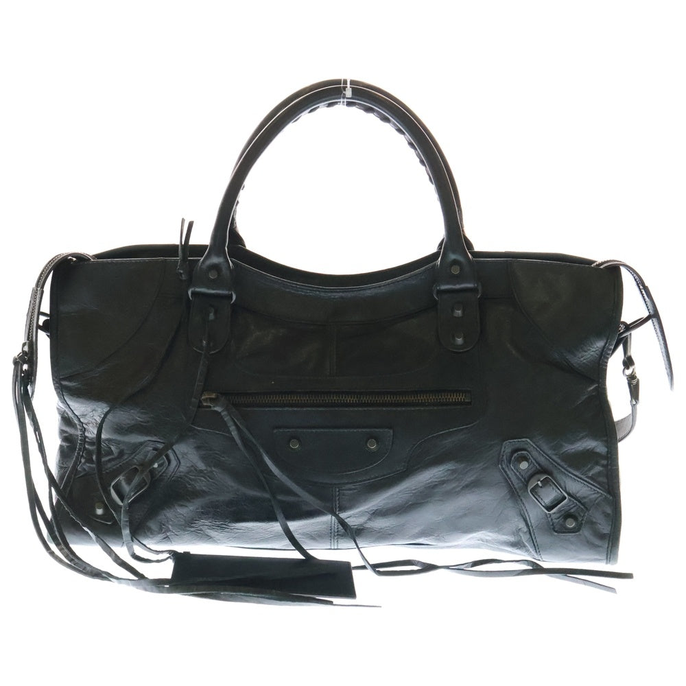 BALENCIAGA(バレンシアガ) ザパートタイム 2wayハンドバッグ ショルダーバッグ ブラック ゴールド金具 レザー