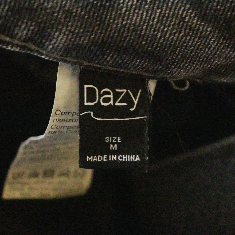 Dazy(デイジー) ウォッシュ加工 ストレートデニムパンツ ブラック レディース