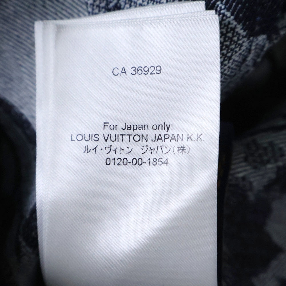 LOUIS VUITTON(ルイヴィトン) 24AW ロゴ刺繍 フラワー総柄 ジャガード デニム 半袖シャツ グレー RM242MM LJG HRS25W