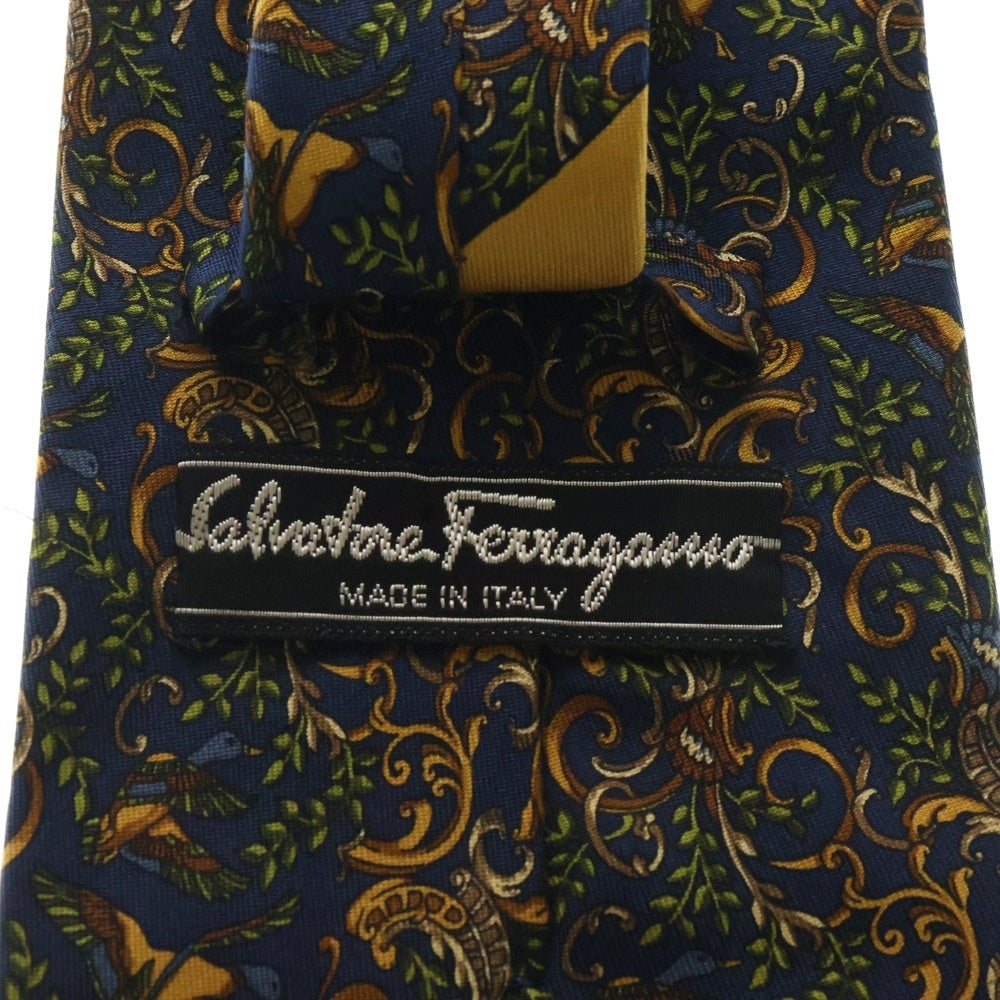 Salvatore Ferragamo(サルヴァトーレ フェラガモ) 総柄 ネクタイ ネイビー