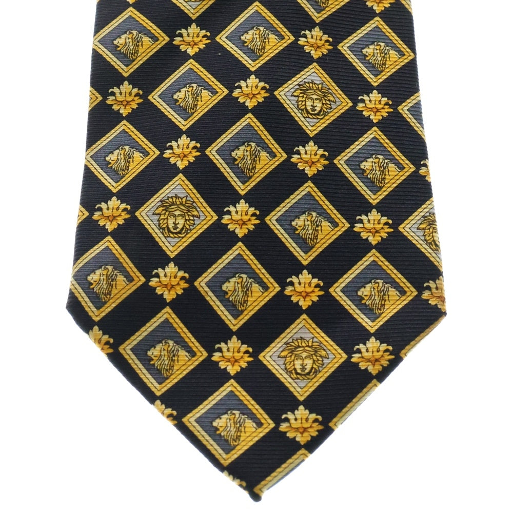 VERSACE(ヴェルサーチ) 総柄 ネクタイ ブラック
