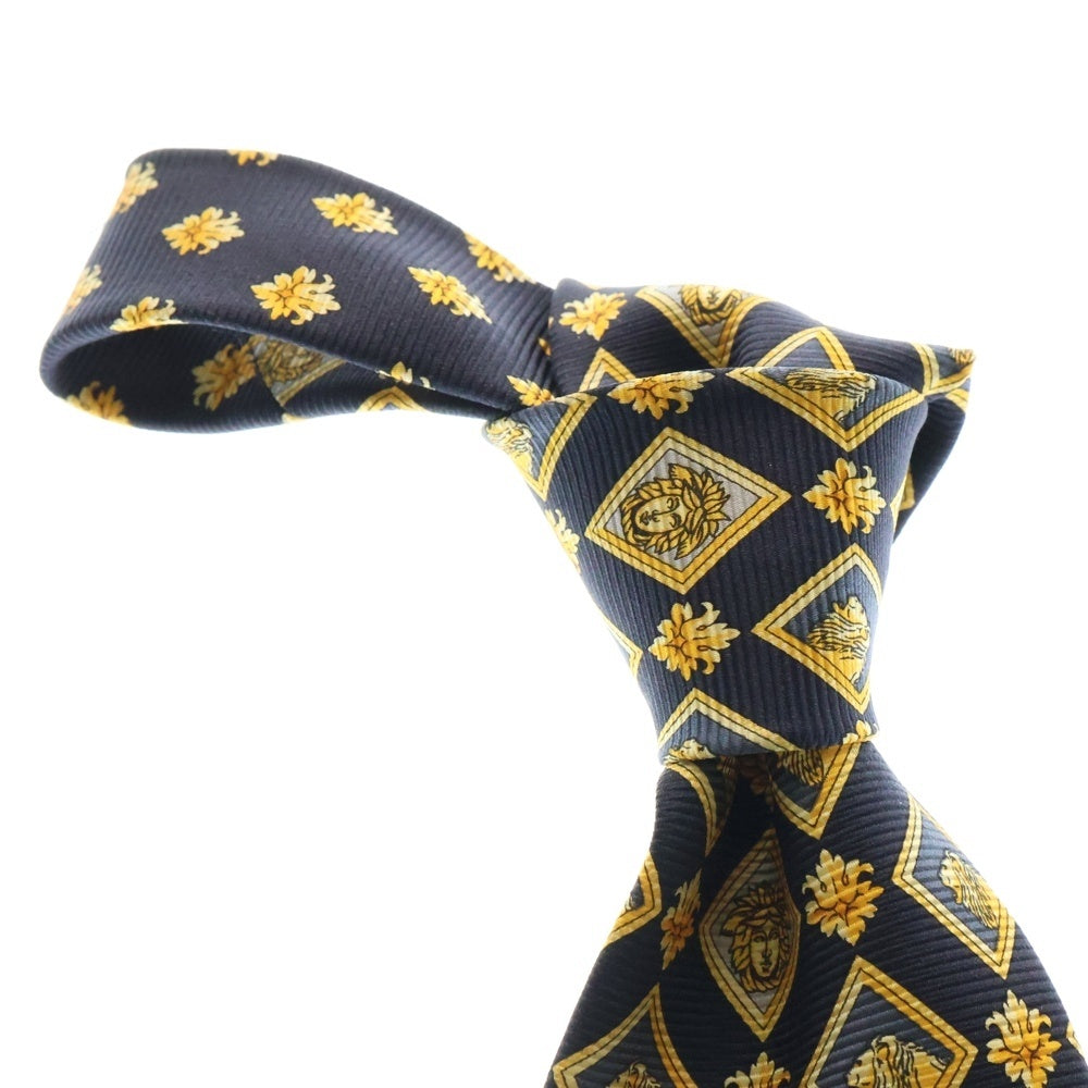 VERSACE(ヴェルサーチ) 総柄 ネクタイ ブラック