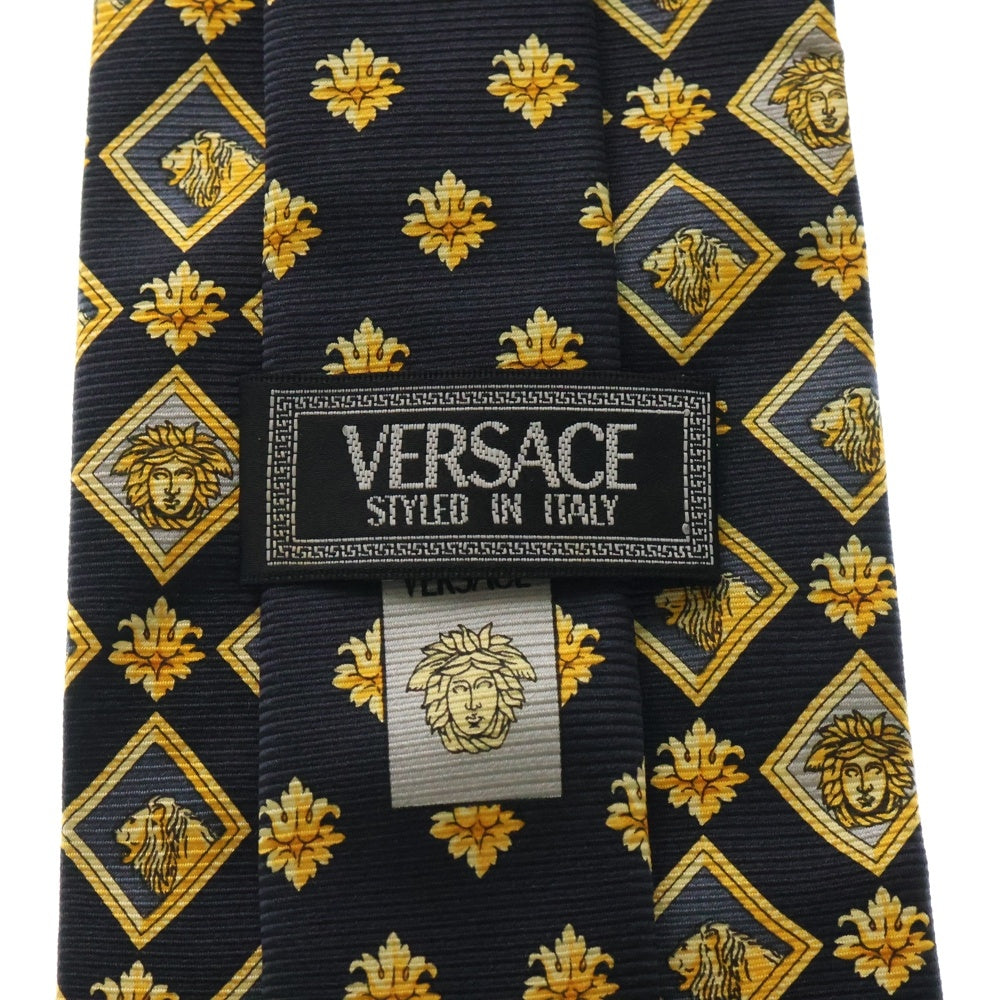 VERSACE(ヴェルサーチ) 総柄 ネクタイ ブラック