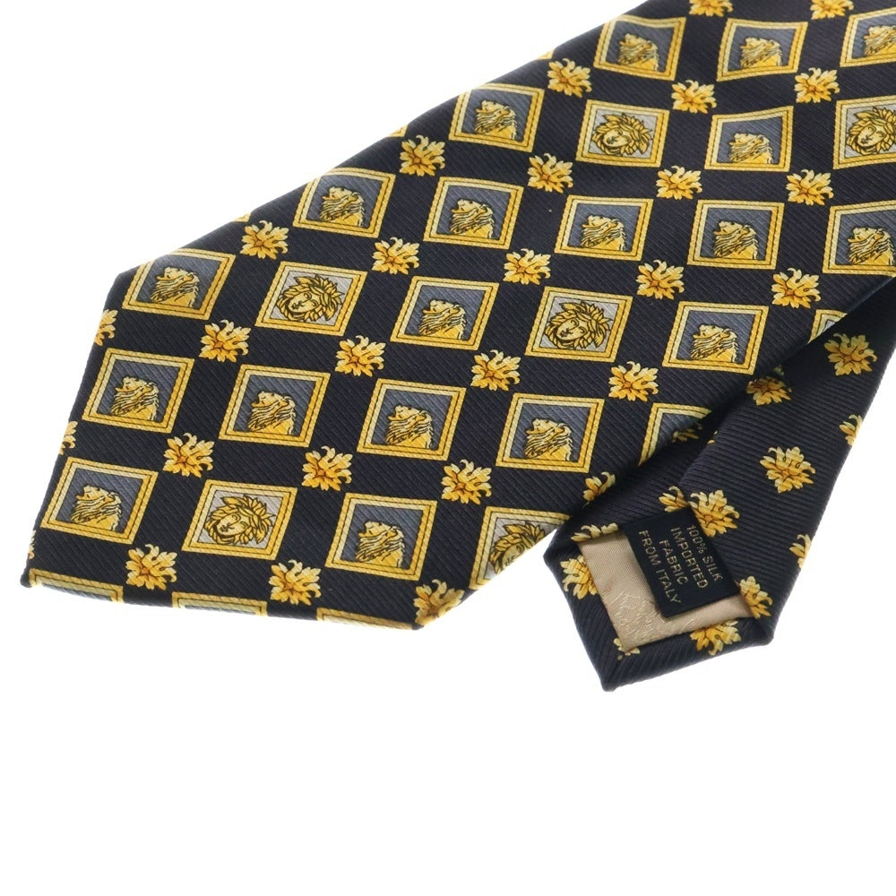 VERSACE(ヴェルサーチ) 総柄 ネクタイ ブラック