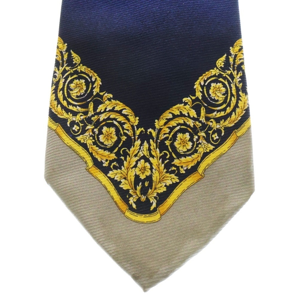 VERSACE(ヴェルサーチ) フローラル シルクタイ ネクタイ ブルー