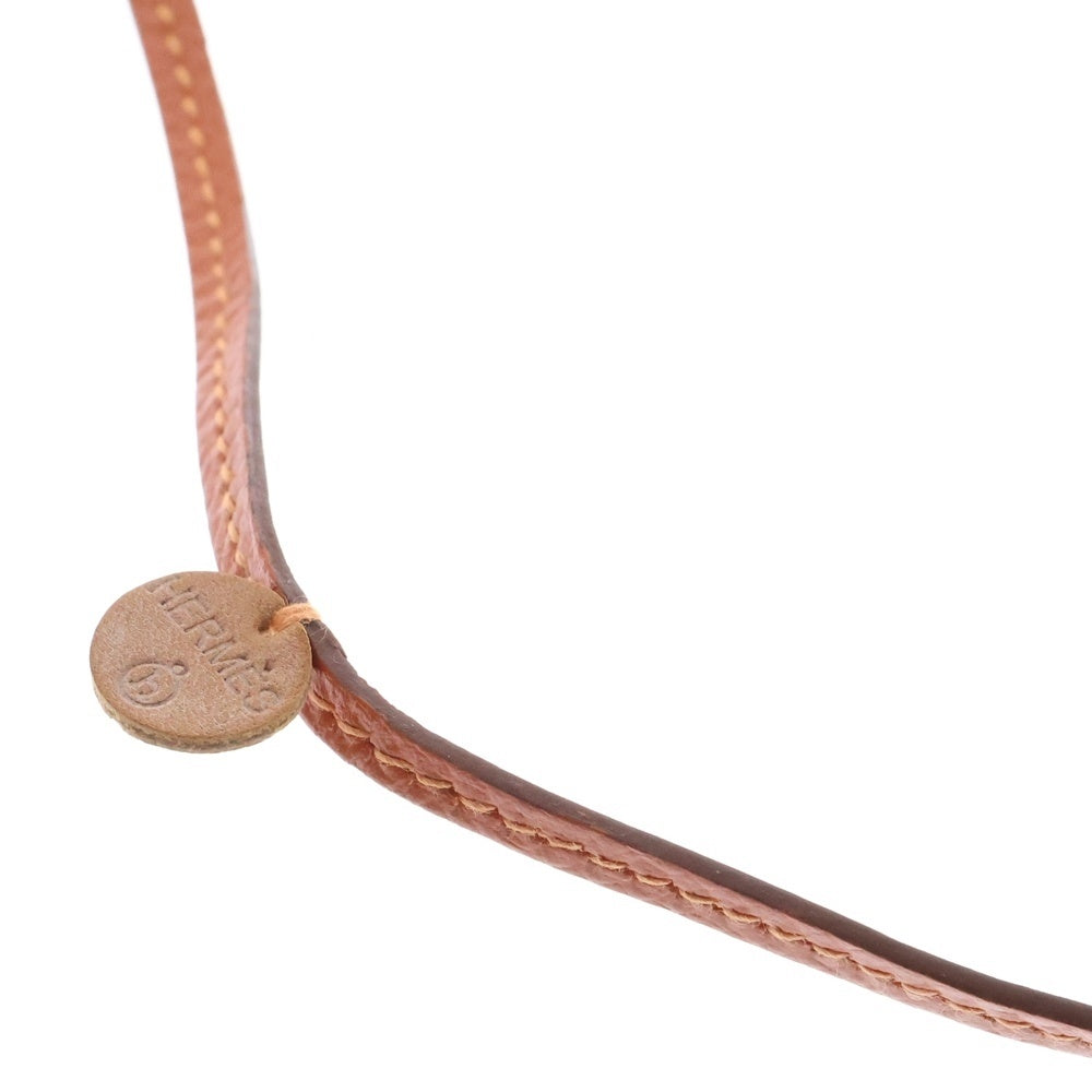 HERMES(エルメス) プティアッシュ ラニエール ネックレス ブラウン オレンジ レザー