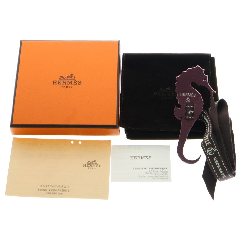 HERMES(エルメス) プティアッシュ ラニエール ネックレス ブラウン オレンジ レザー