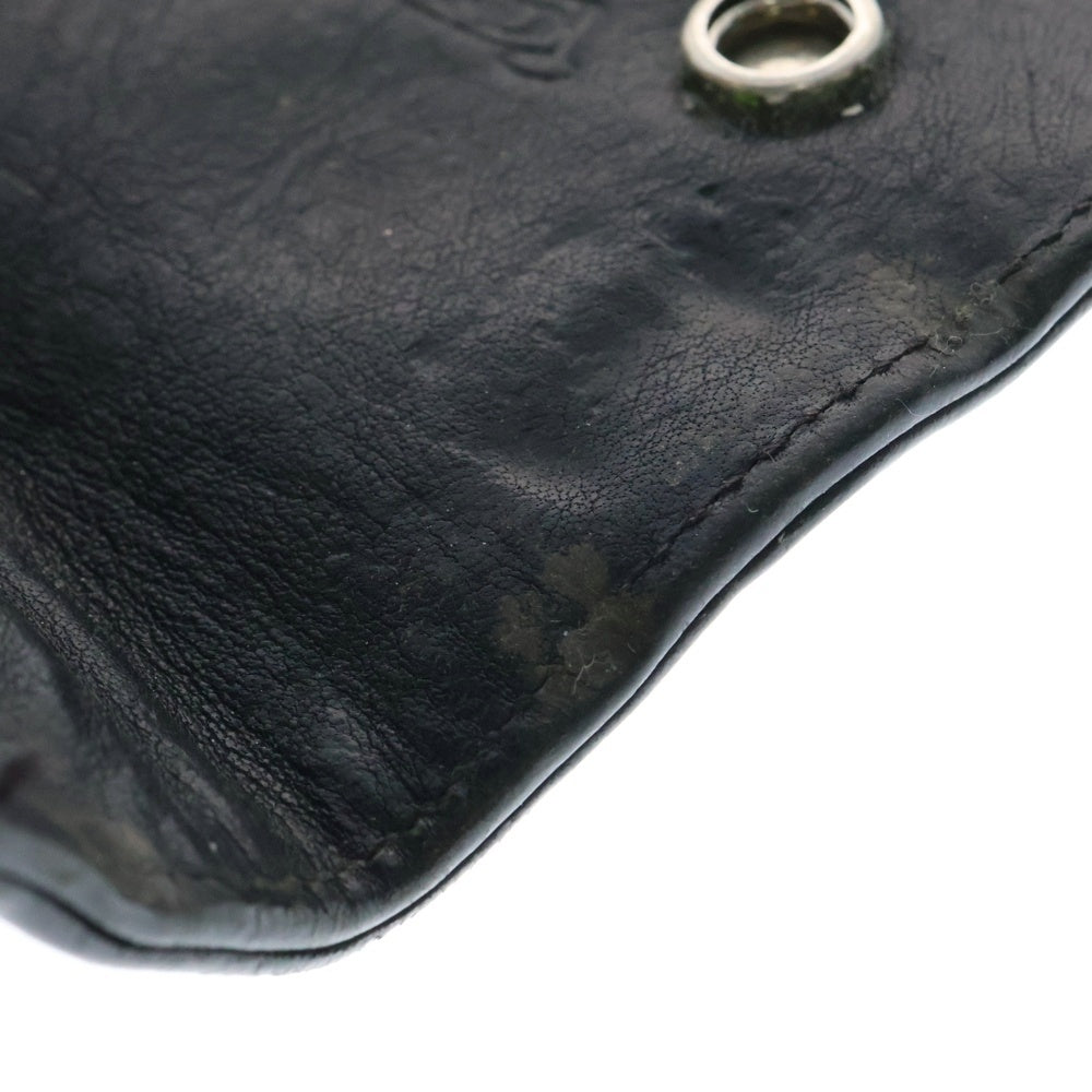 CHROME HEARTS(クロムハーツ) KEY CASE クロスボールボタンレザーキーケース ブラック/シルバー