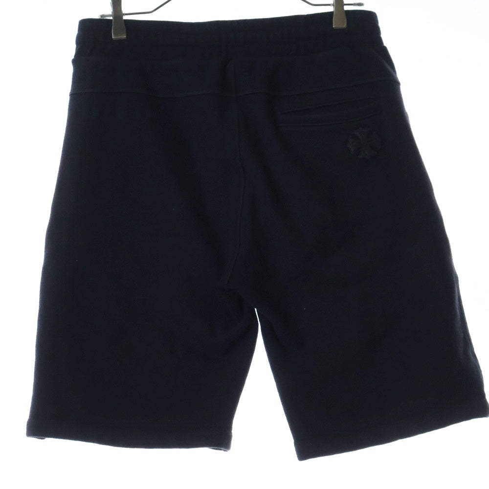 CHROME HEARTS(クロムハーツ) Y NOT レザーCHプラスパッチ ダガージップ スウェット ショート ハーフパンツ ショーツ ブラック