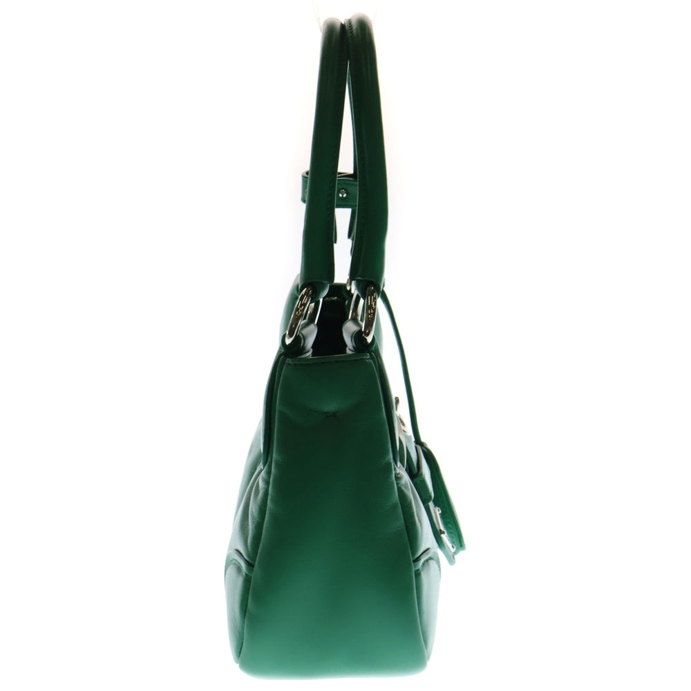 PRADA(プラダ) ムーン 2WAY ハンドバッグ ショルダーバッグ グリーン レザー 1BA381