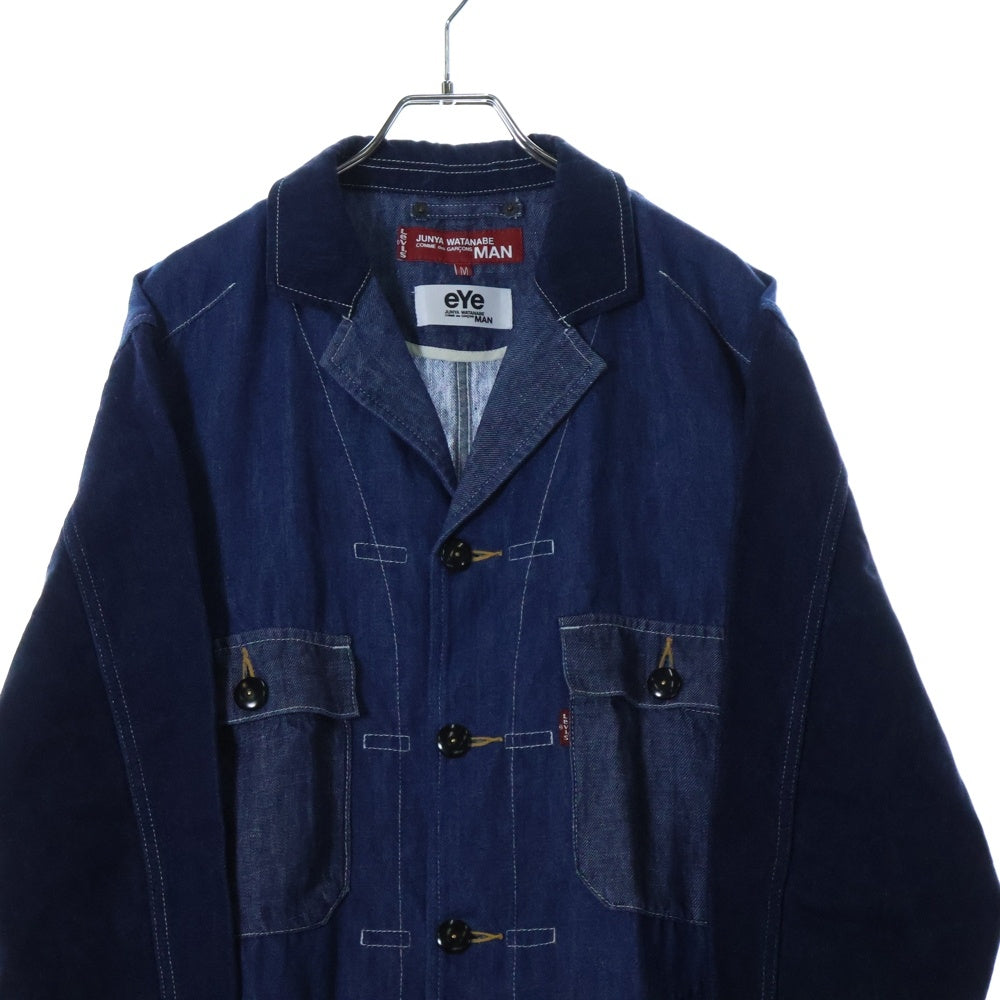 COMME des GARCONS JUNYA WATANABE MAN(コムデギャルソンジュンヤワタナベマン) 20SS ×Levi's AD2019 リーバイス 異素材切り替え マルチポケット デニムジャケット コート インディゴ WE-C901