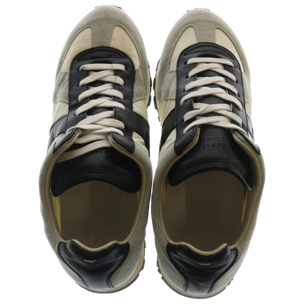Maison Margiela 22(メゾンマルジェラ) 17SS Retro Runner レトロ ランナー スウェード コンビレザー ナイロン レースアップ ローカットスニーカー シューズ ホワイト/ブラック S57WS0126