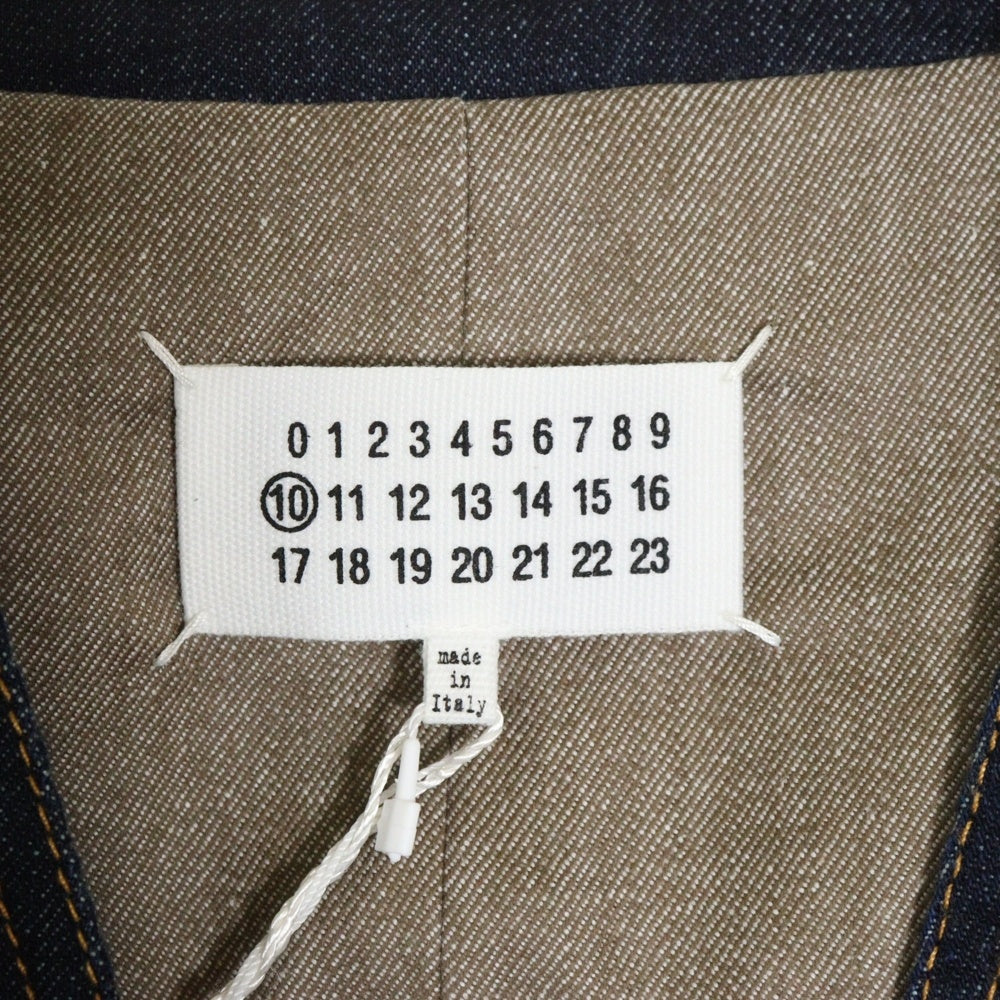 Maison Margiela 10(メゾン マルジェラ) 12AW 変形 デタッチャブル アーム ノーカラー ベスト ジレ デニム トラッカージャケット ストレートデニムパンツ ジーンズ セットアップ S30FP0008 S30362