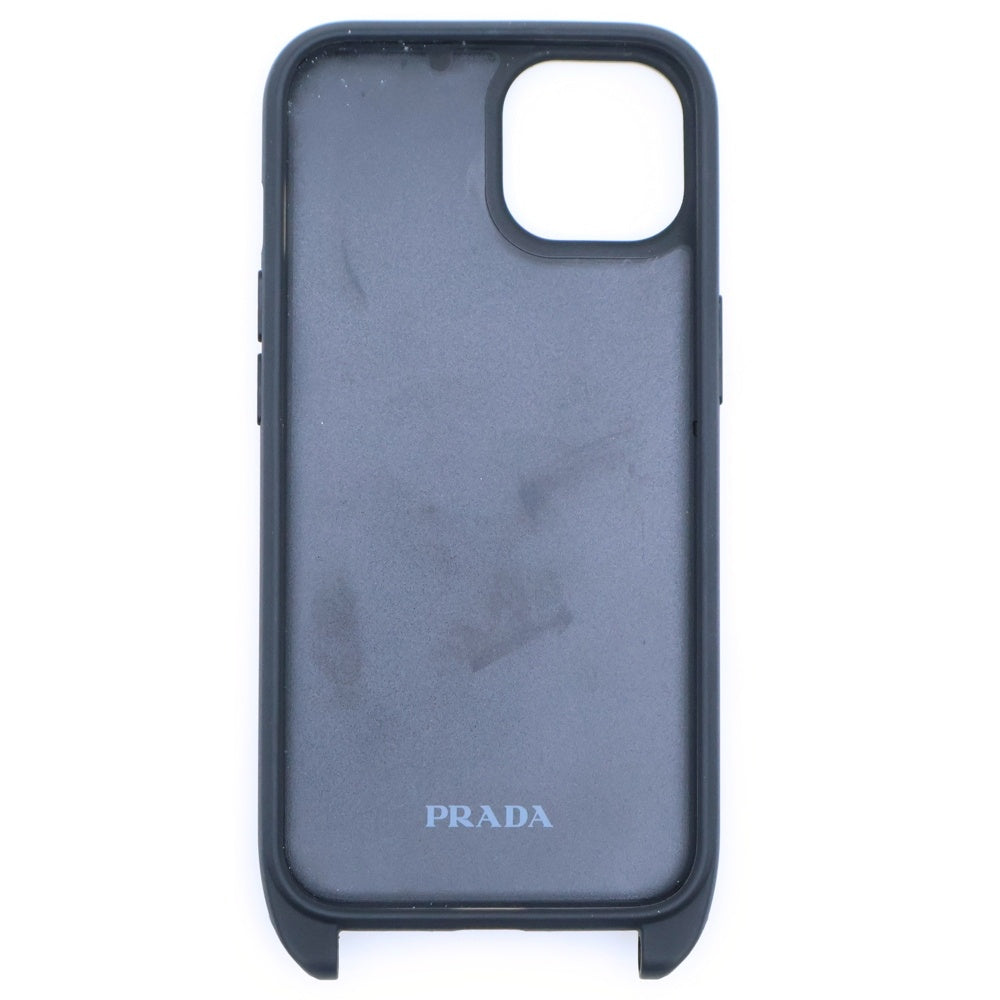 PRADA(プラダ) iPhoneケース ショルダー ブラック サフィアーノレザー 1ZH197 iPhone16 トライアングルロゴ