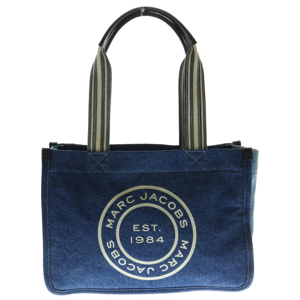MARC JACOBS(マークジェイコブス) ロゴデニムトートバッグ ブルー キャンバス ハンドバッグ
