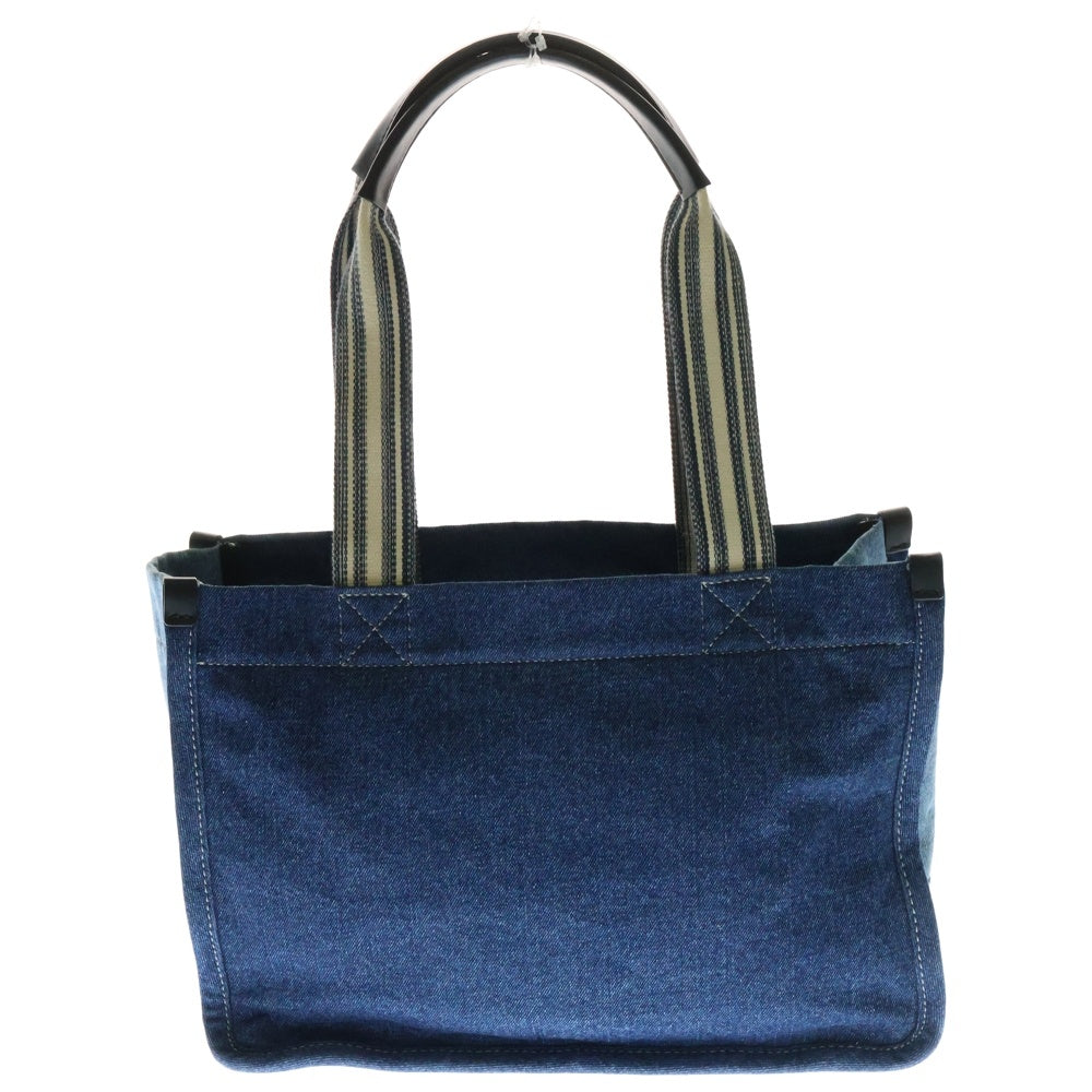 MARC JACOBS(マークジェイコブス) ロゴデニムトートバッグ ブルー キャンバス ハンドバッグ