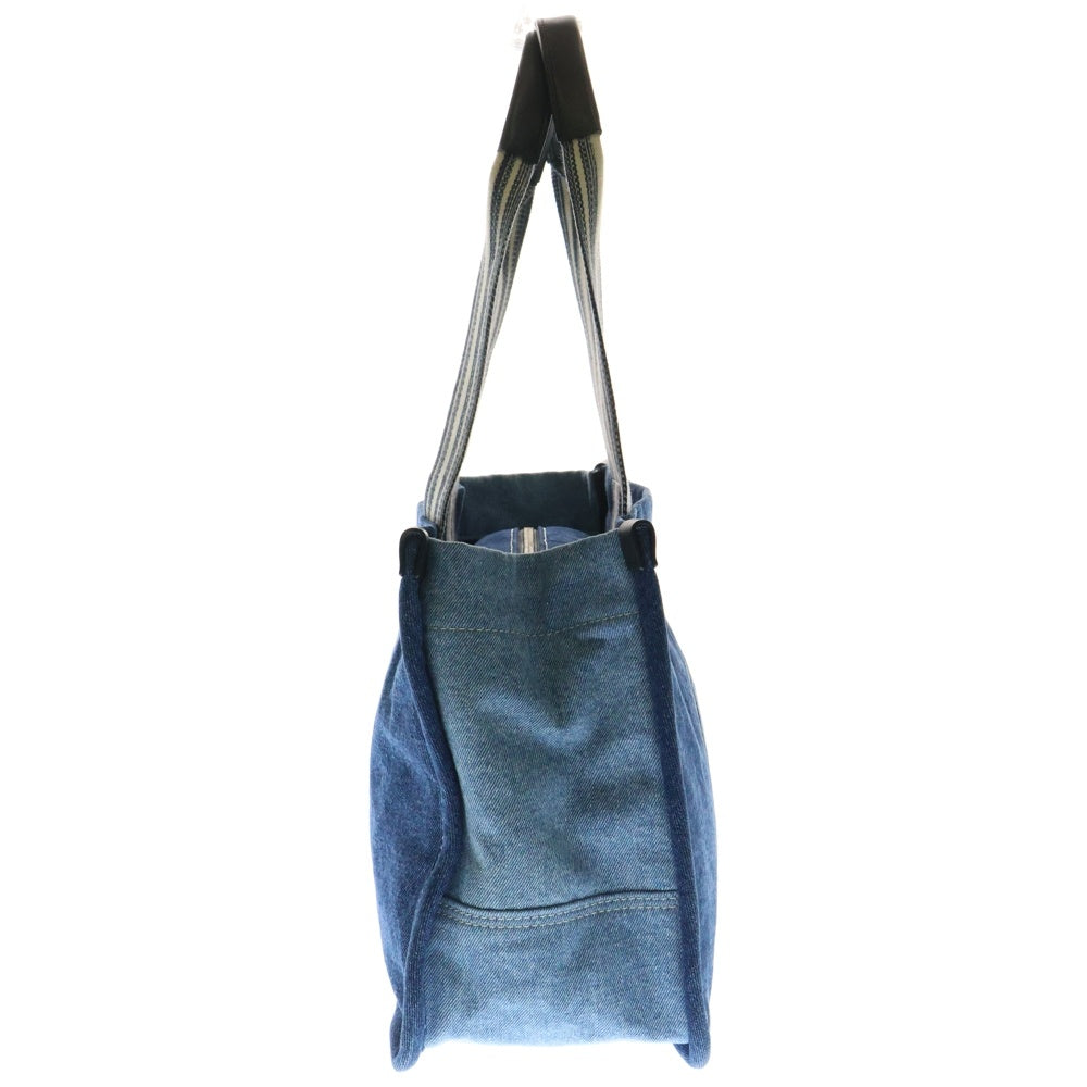 MARC JACOBS(マークジェイコブス) ロゴデニムトートバッグ ブルー キャンバス ハンドバッグ