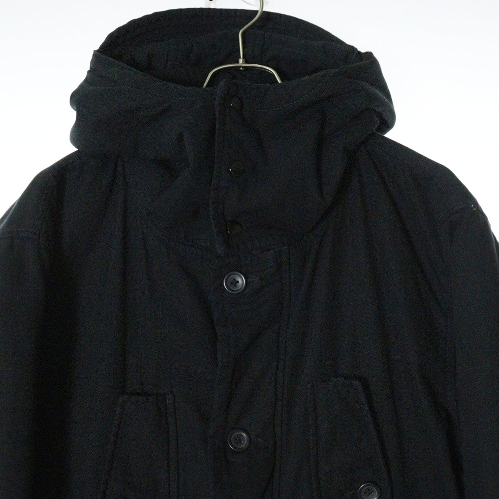 DENIM & SUPPLY RALPH LAUREN(デニム アンド サプライ ラルフローレン) ミリタリー コットン フーデッド ジップアップ 中綿ジャケット ブラック