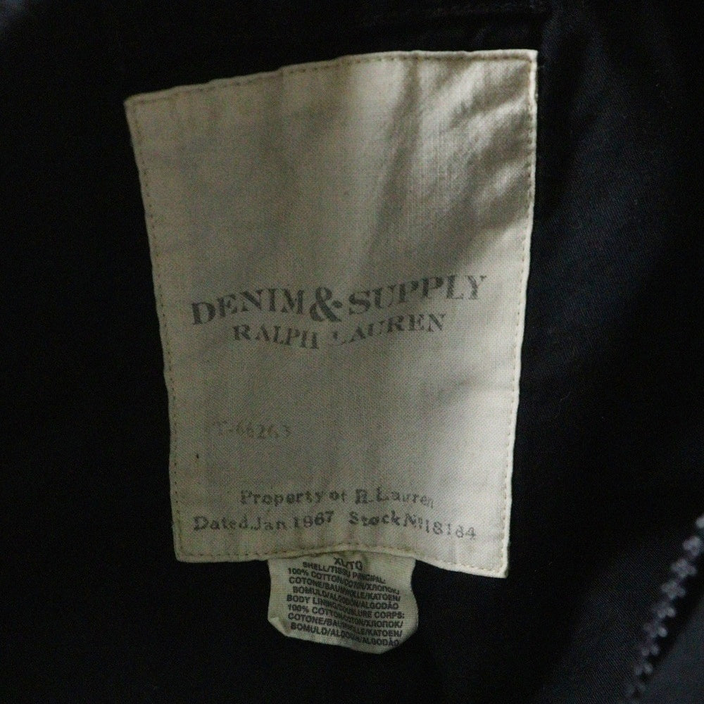 DENIM & SUPPLY RALPH LAUREN(デニム アンド サプライ ラルフローレン) ミリタリー コットン フーデッド ジップアップ 中綿ジャケット ブラック