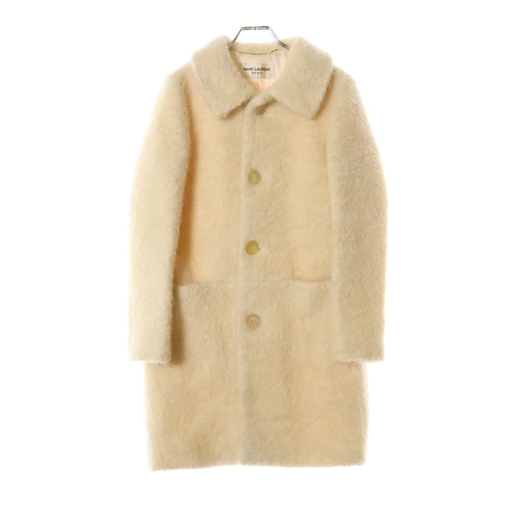 SAINT LAURENT PARIS(サンローランパリ) 15AW モヘヤウール ボア ジャケット コート アイボリー 395405 Y200I