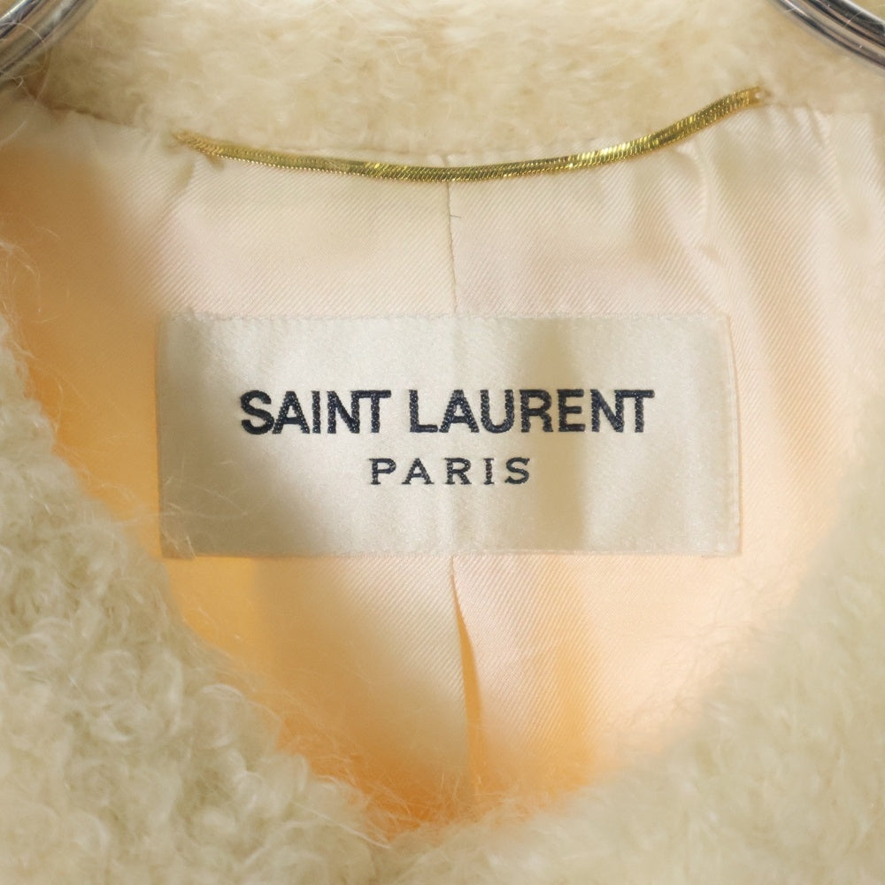 SAINT LAURENT PARIS(サンローランパリ) 15AW モヘヤウール ボア ジャケット コート アイボリー 395405 Y200I