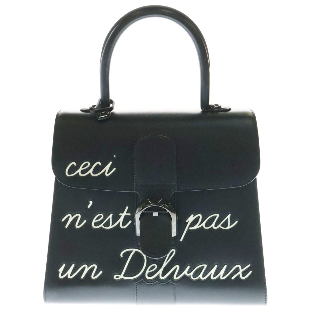 DELVAUX(デルボー) ルーモアMM ブリヨン マグリットコレクション レザー 2WAY ハンド ショルダーバッグ ガンメタ金具 ブラック AA0661AAM099ZPN
