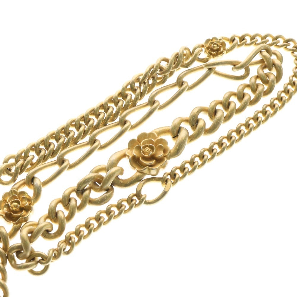 CHANEL(シャネル) マトラッセ23 シングルフラップ カメリア チェーンショルダーバッグ グレー ラムスキン ゴールド金具